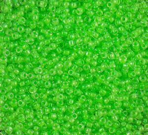 G7J-542  11/0 Seed Neon Green Colorlined