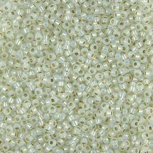 G7J-5705  11/0 Seed Gold Lined White Opal