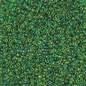 G8-546 15/0 Seed - Amber/Green Colorlined