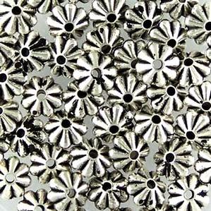 S1-17 6mm Daisy Antique Silver Plated