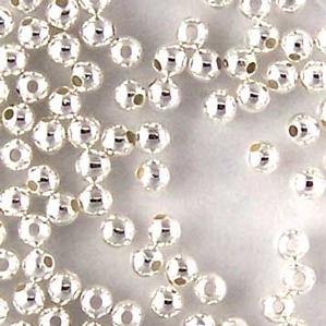 S1-39 2.4mm Silver Plated Round Bead