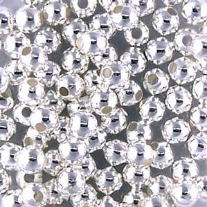 S1-40 3mm Silver Plated Round Bead