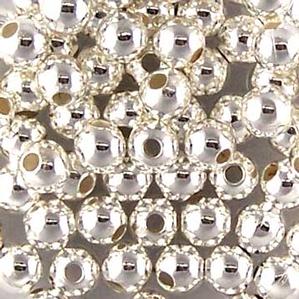 S1-41 4mm Silver Plated Round Bead