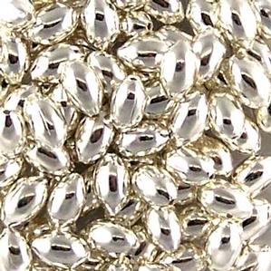 S1-71S 5x3mm Silver Plated Melon Beads