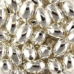 S1-73S 8x5mm Silver Plated Melon Beads