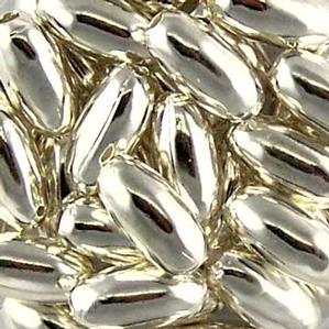 S1-74S 5x12mm Silver Plated Melon Beads