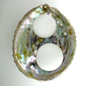 S20 - 2 Abalone Shell Dream Catcher - Two Hole