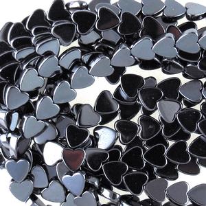 ST100-37 6mm Flat Heart Hematite