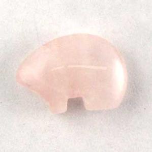 ST30-15 Stone Zuni Bear - Rose Quartz