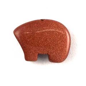 ST30-34 Stone Zuni Bear - Gold Stone