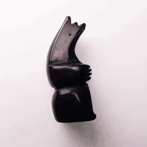 ST34-1 Stone Large Standing Bear - Jet