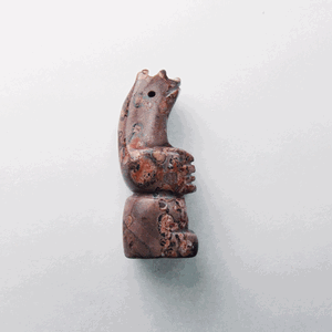 ST35-28 Stone Standing Bear - Leopard Jasper