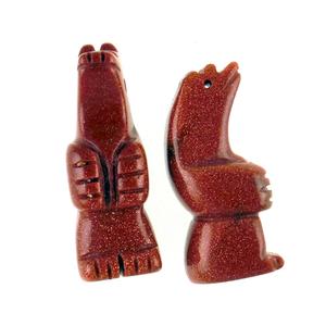 ST35-34 Stone Standing Bear - Goldstone