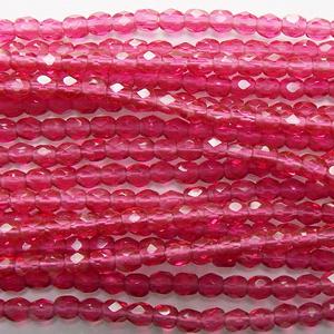 G104X-178 3mm Faceted Fuchsia Trans.