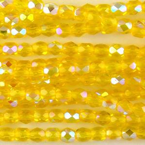 G106-335 4mm Faceted Yellow AB