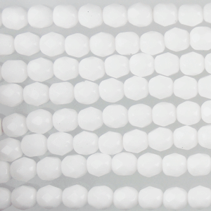 G107-005 6mm Faceted White Op.