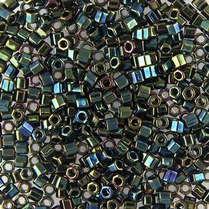 G13-349 8/0 Hex Cut - Dark Green Iris