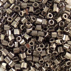 G13-404 8/0 Hex Cut - Nickel Metallic