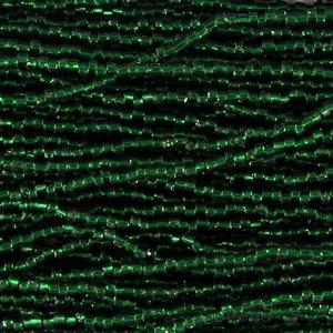 G3/12-245 12/0 3 Cut Green Silverlined