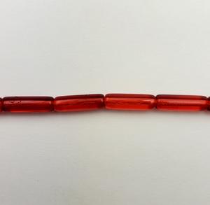 G41-117 - 14x4mm Glass Hot Dogs - Ruby Transp.