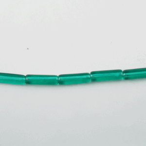 G41-158 14x4mm Glass Hot Dogs- Teal Transparent 