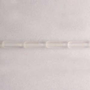 G41-908 - 14x4mm Glass Hot Dogs - Crystal Ghost