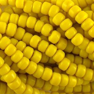 G420-035 Crow Beads - Yellow Opaque