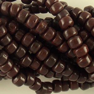G420-098 Crow Beads - Dark Brown Opaque