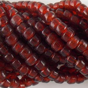 G420-114 Crow Beads - Dark Red Transparent